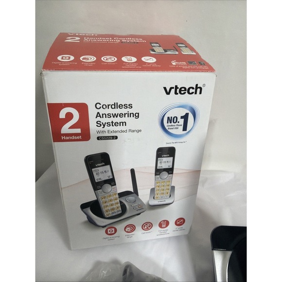 VTech CS5229-2 DECT 6.0 2 Handset Cordless Answering System With Extended Range - Picture 2 of 7